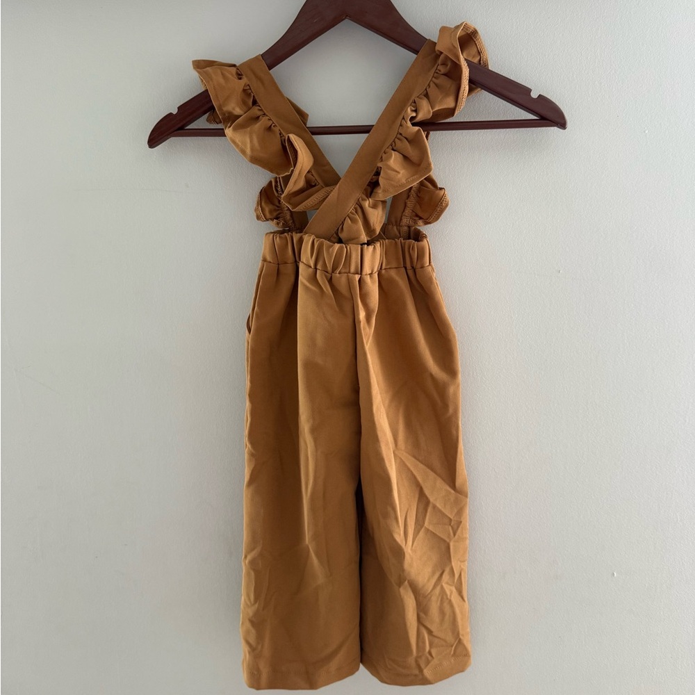 (NWT) Bailey’s Blossoms Camel Suspender Jumpsuit